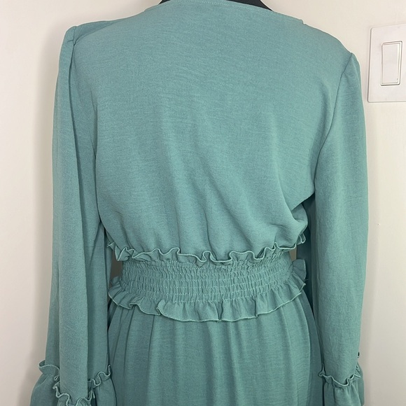 Boho Amegoya Tiered Dress v-neck long sleeve Size S - Picture 10 of 14